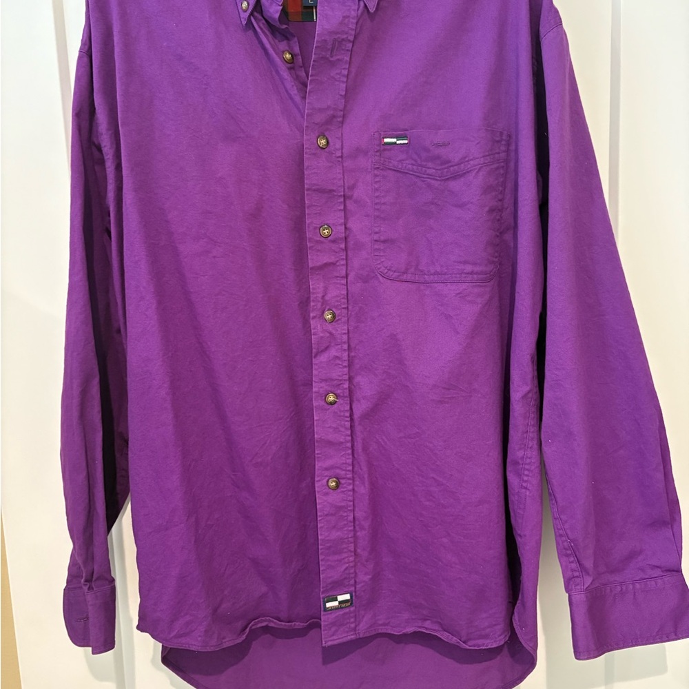 Vintage Urgent Gear Sportswear Purple Button-Down Shirt – Size Large
